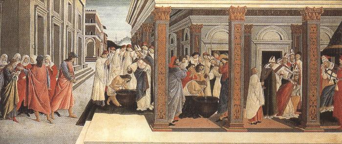 Sandro Botticelli Baptism,renunciation of marriage,appointment as bishop (mk36) Sweden oil painting art